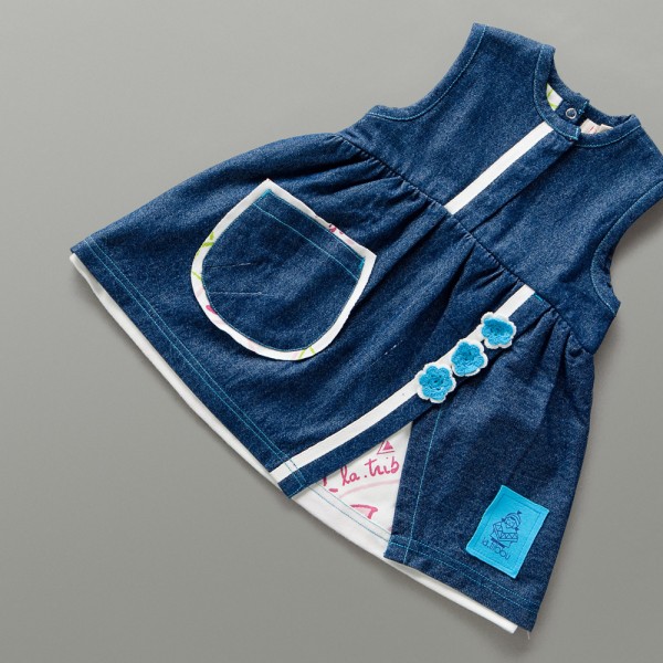 P562 TARICA robe blue jean